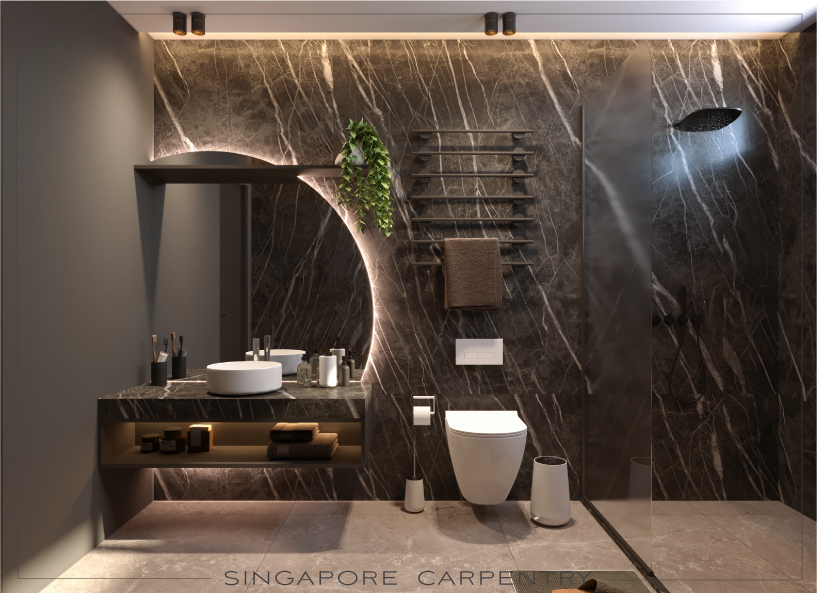 Desain rumah dengan Kamar Mandi Modern & Elegan