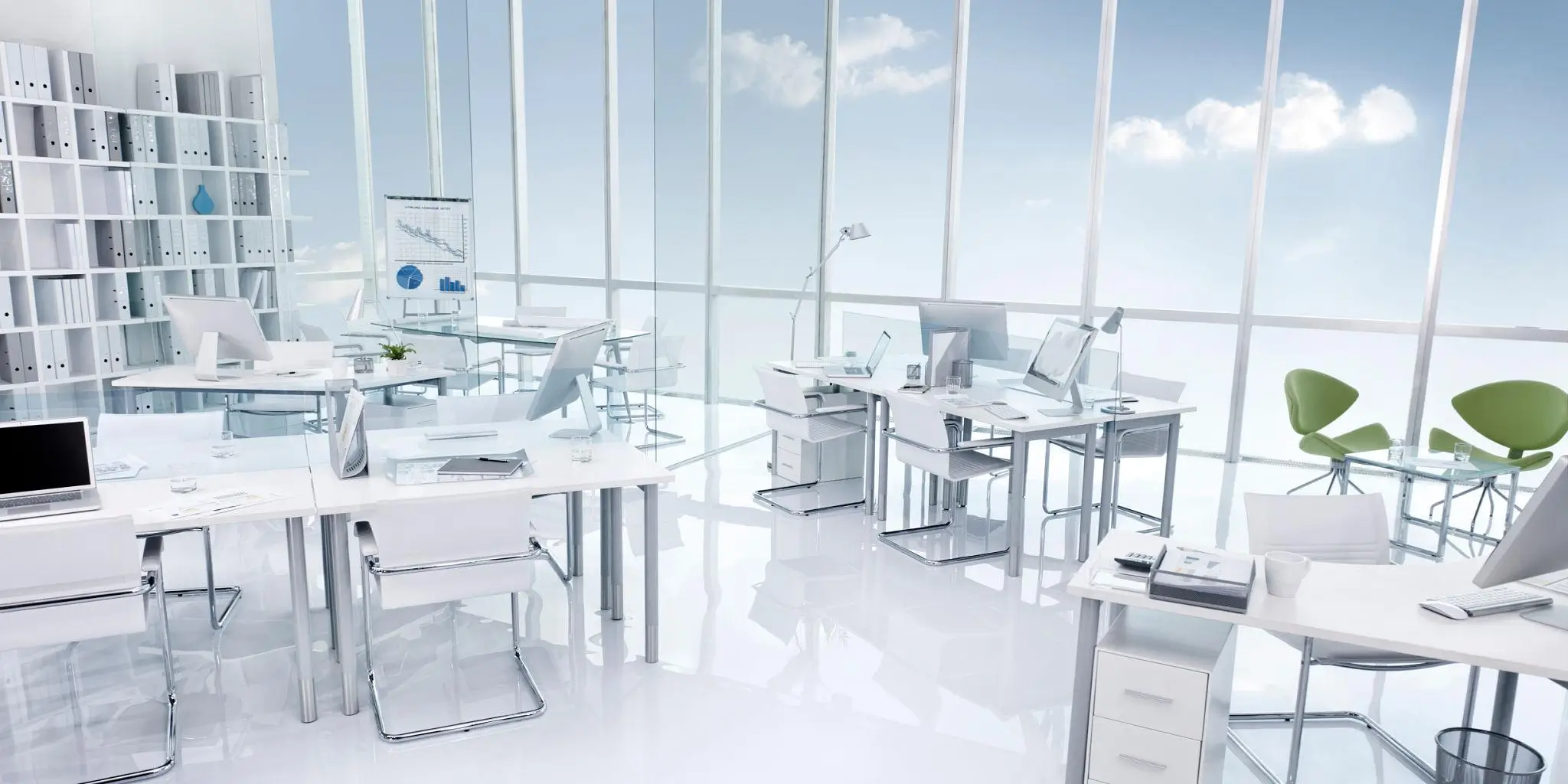 warna cat kantor Putih Bersih (Clean White) – Profesional & Fokus