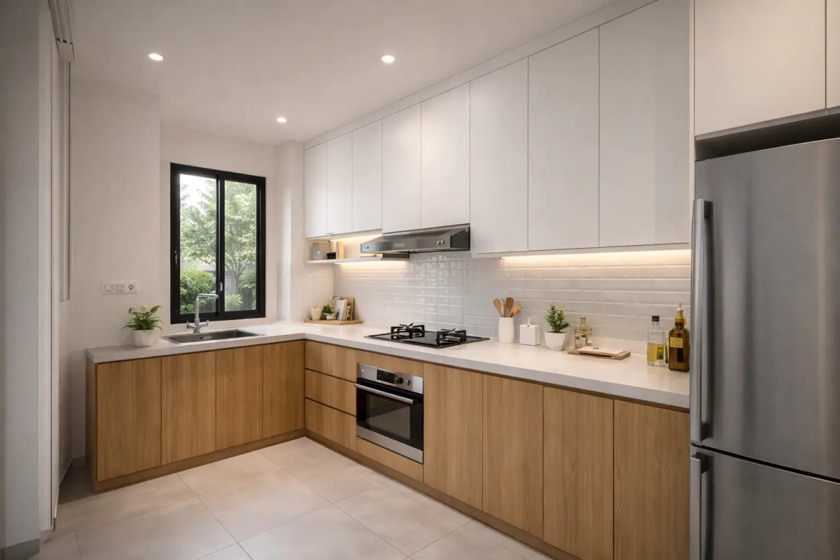 dapur rumah minimalis modern setelah renovasi
