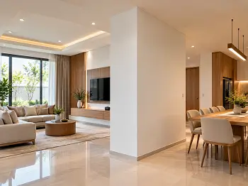 Hasil pemasangan partisi gypsum untuk interior rumah
