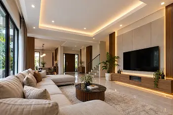Jasa pasang plafon rumah tinggal dengan desain modern